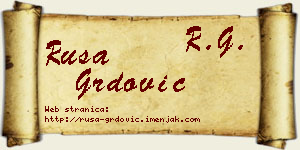 Rusa Grdović vizit kartica